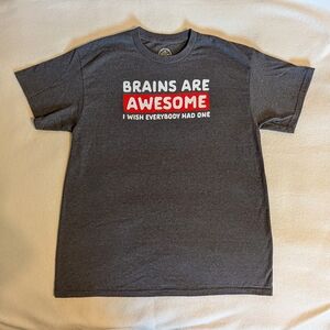 Gray Graphic Tee - Brains Are Awesome